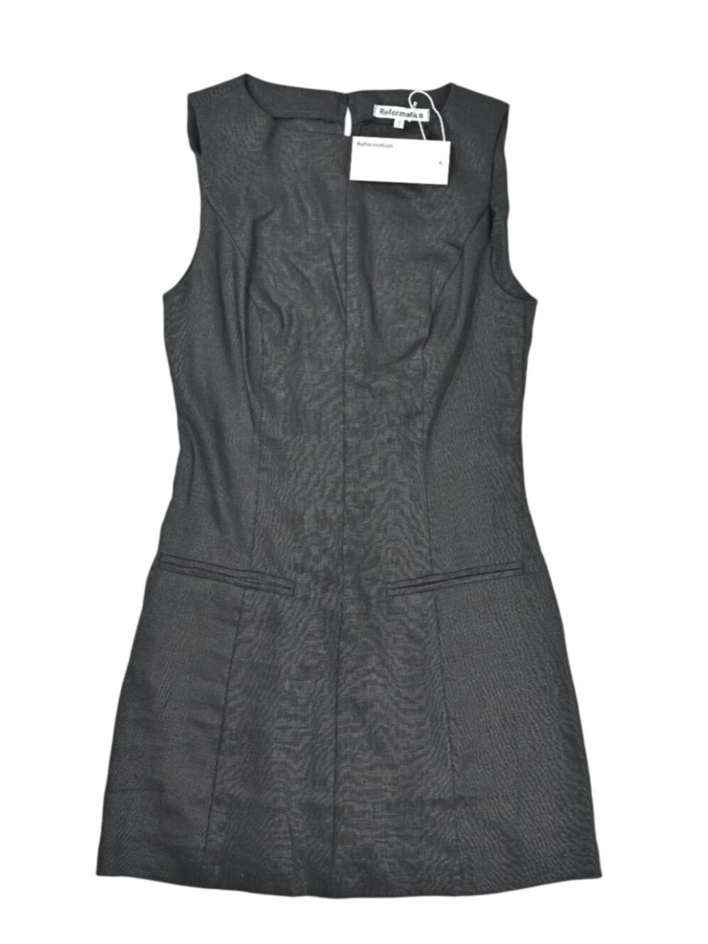 Reformation Citron Linen Dress in Black